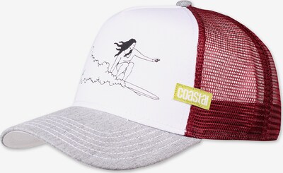 Coastal Cap 'New Line' in hellgrau / mischfarben / weinrot / weiß, Produktansicht