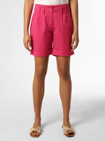 Marie Lund Loose fit Pleat-Front Pants in Pink: front