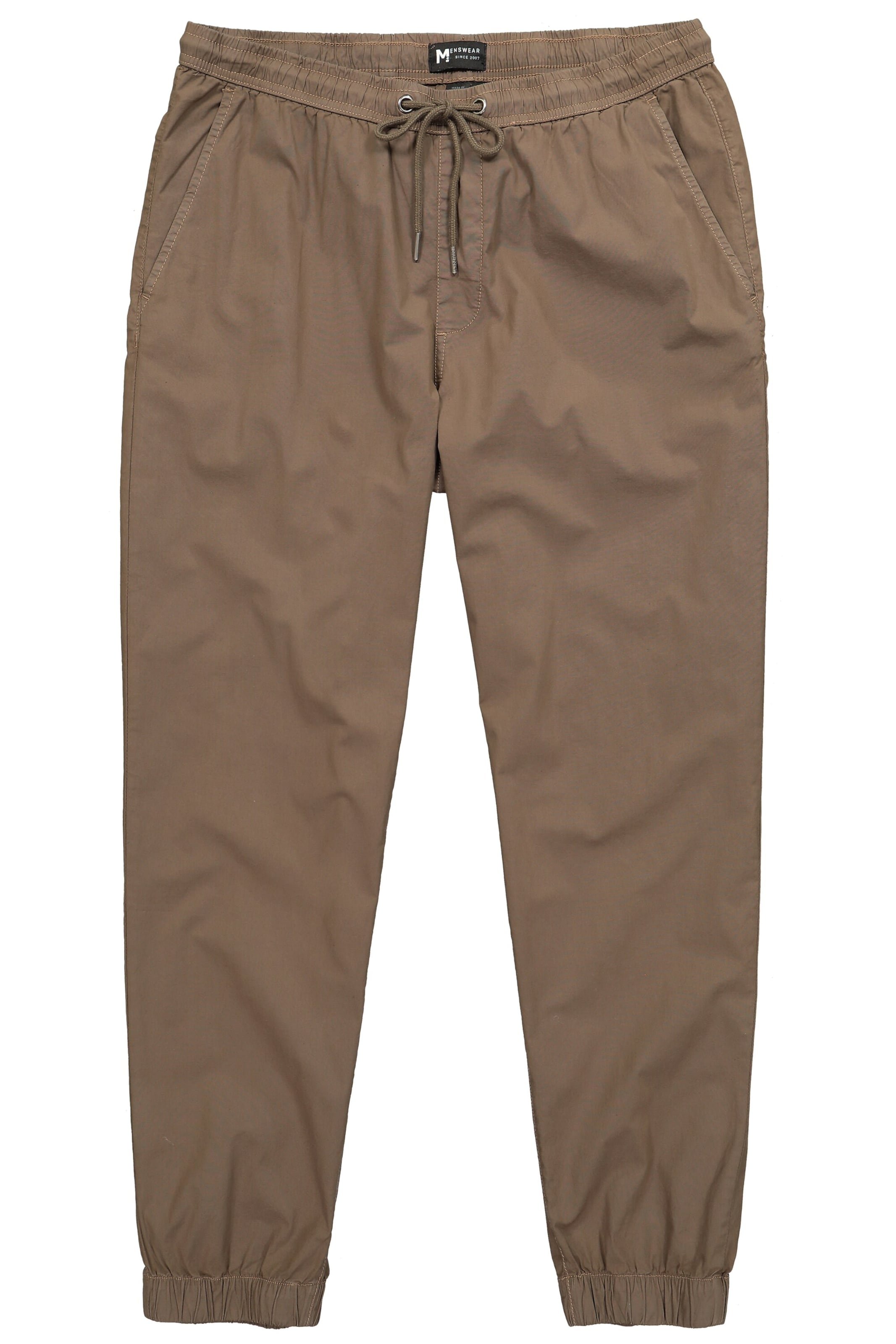 Men Plus Tapered Broek in Bruin: voorkant