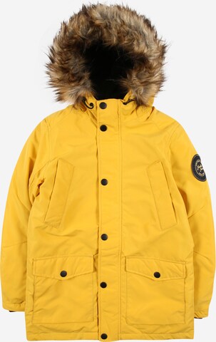 Jack & Jones Junior Regular fit Winter Jacket 'Sky' in Yellow: front