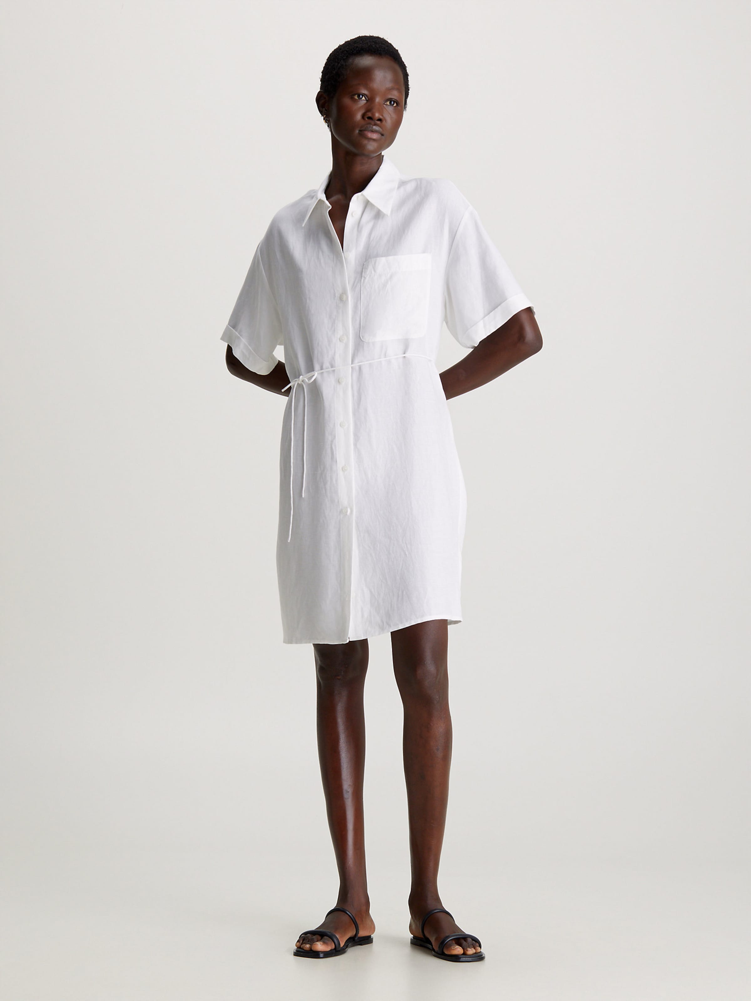 Calvin klein white shirt dress hotsell