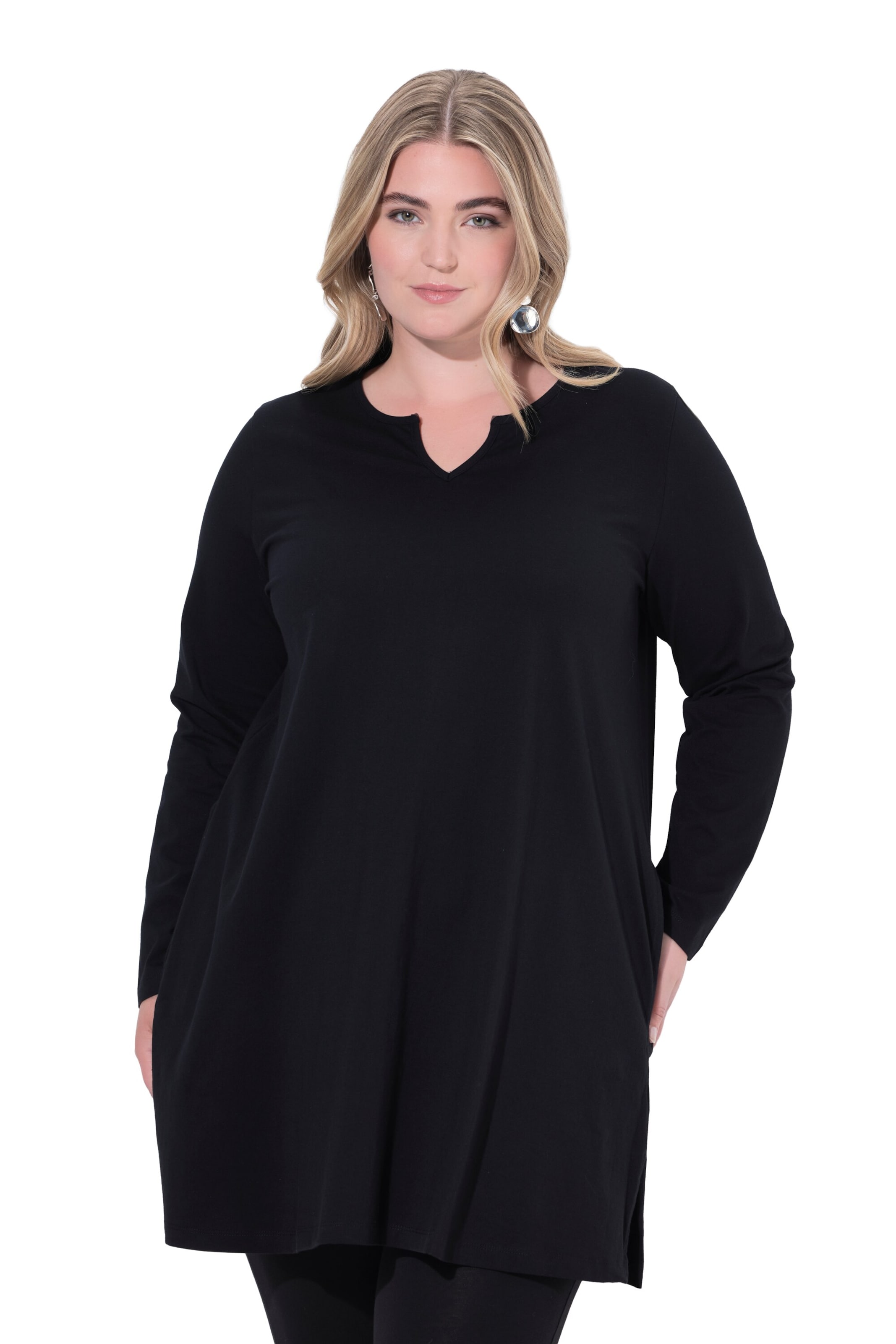 Ulla Popken Shirt in Zwart: voorkant