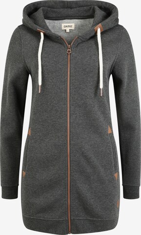 Oxmo Zip-Up Hoodie in Grey: front