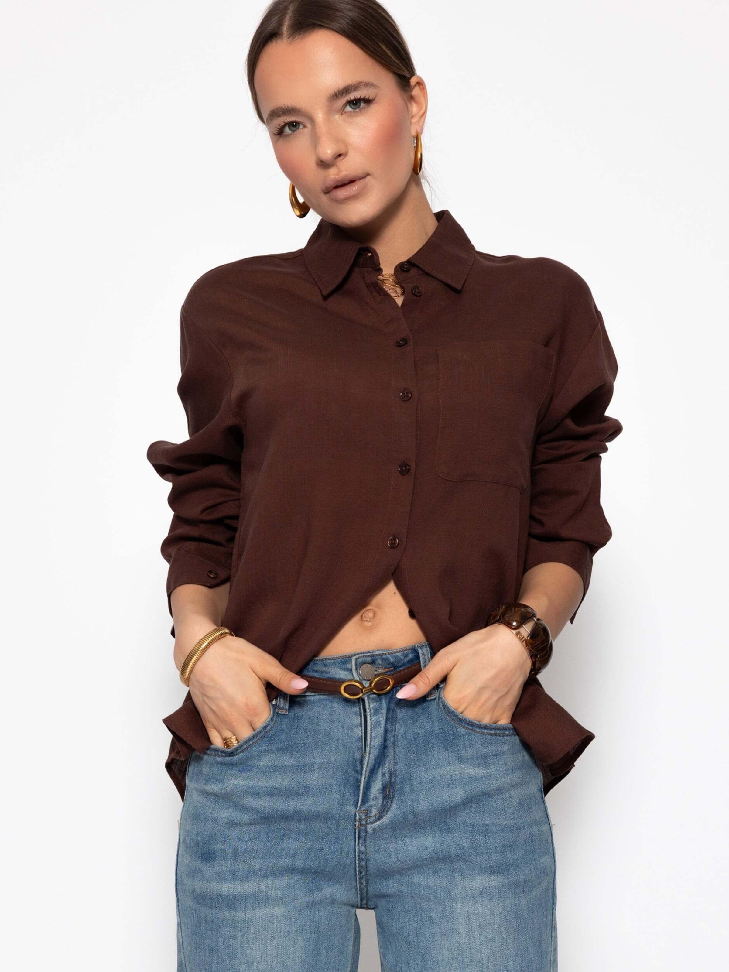SASSYCLASSY Bluse‌‌‌‌‌‌‌‌‌ in Braun