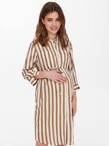 Only Maternity - Vestido camisero 'Tamari' en marrón