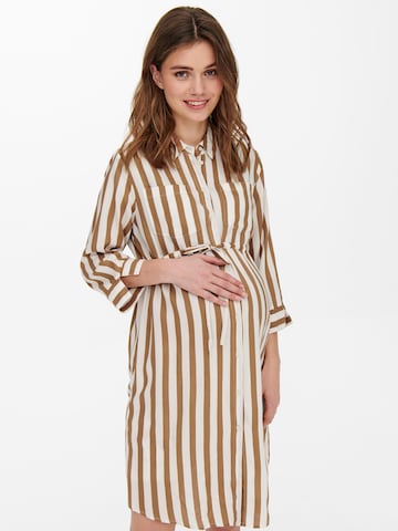 Only Maternity Shirt Dress 'Tamari' in Brown