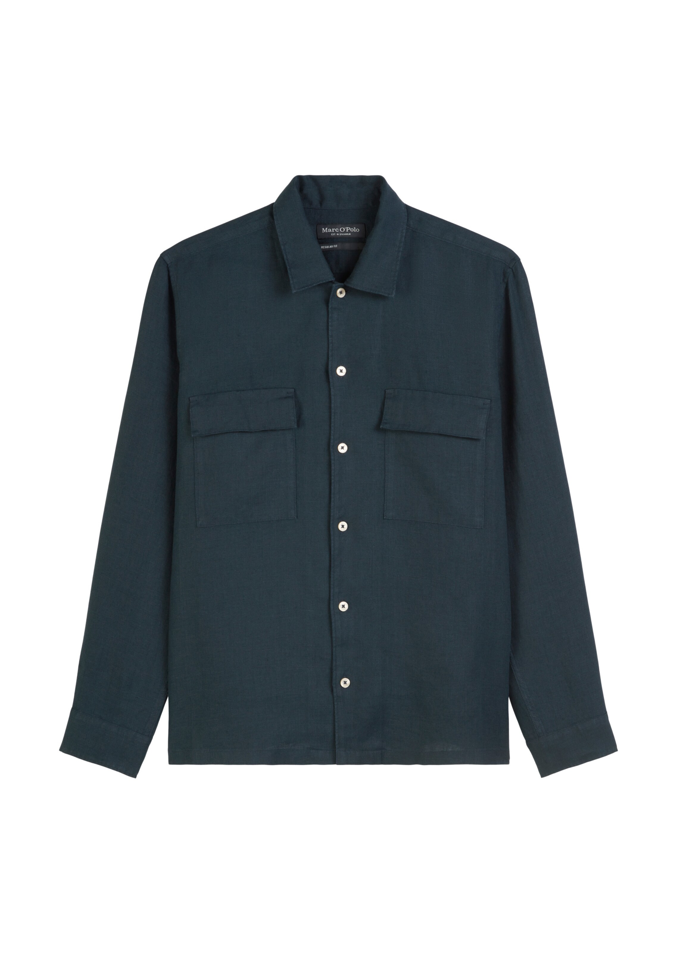 Marc O'Polo Button Up Shirt in Blue: front