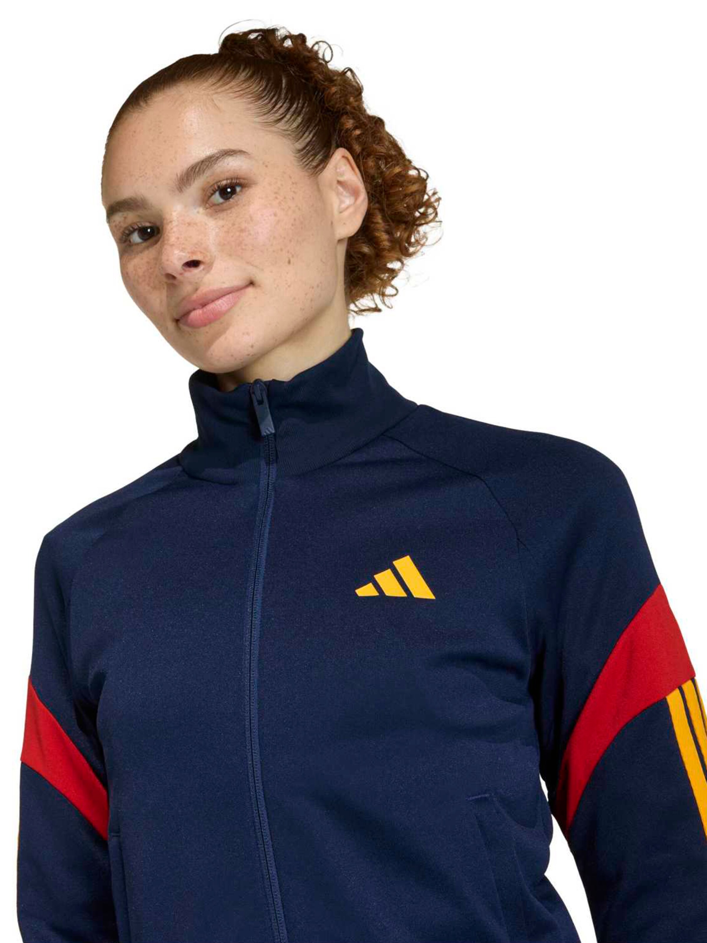 Bluză cu fermoar sport 'HER' de la ADIDAS SPORTSWEAR pe albastru