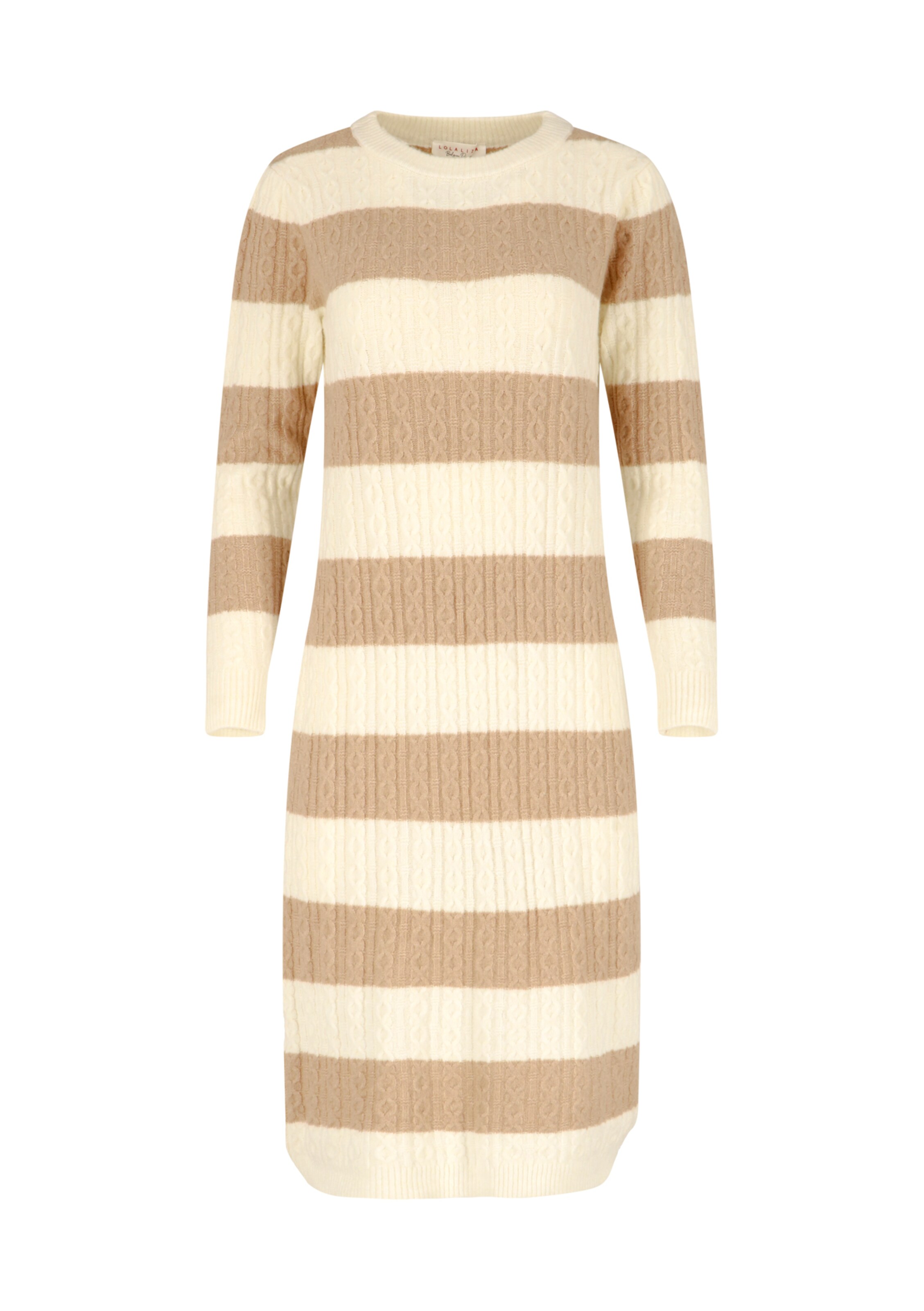 LolaLiza Úpletové šaty – béžová: přední strana