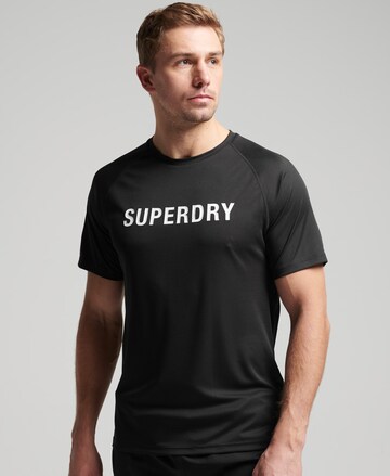 Superdry Performance Shirt 'Train Active' in Black: front