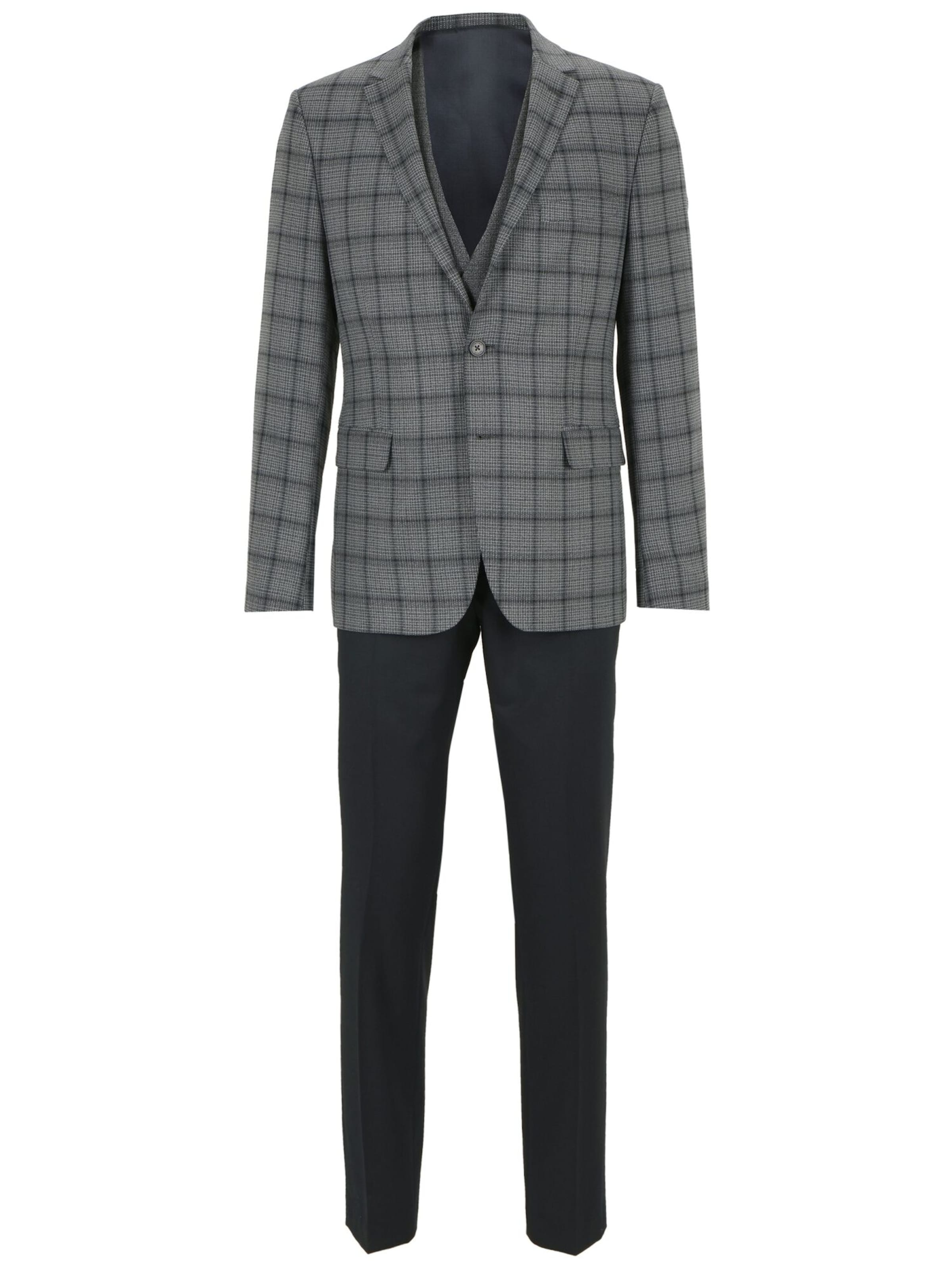 Steffen Klein Slimfit Pak in Blauw: voorkant