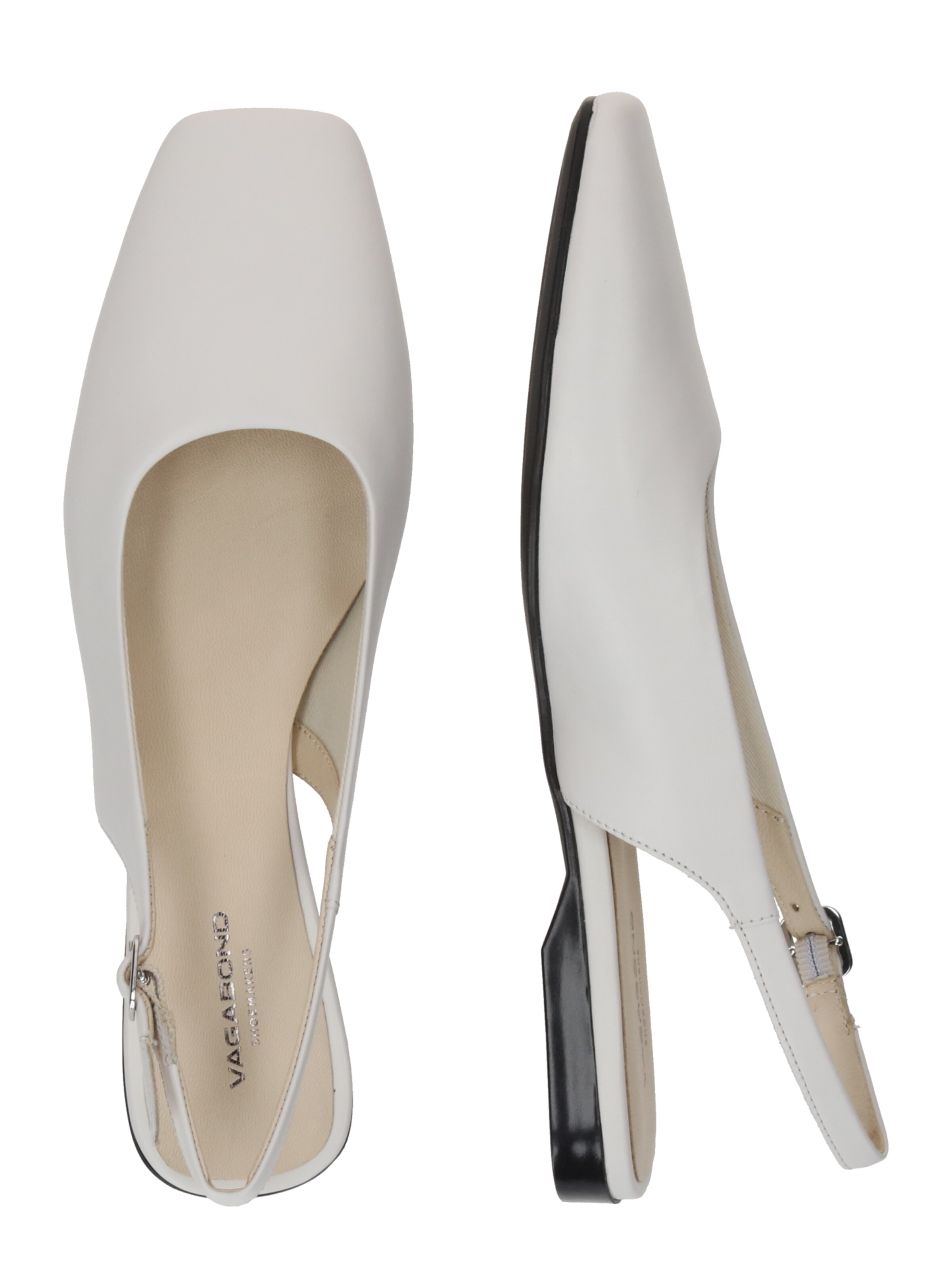 VAGABOND SHOEMAKERS Ballerinasko med rem 'DELIA' i hvid