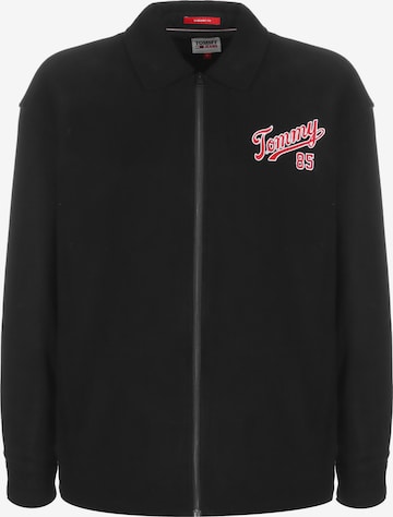 Tommy Jeans Fleece jas in Zwart: voorkant