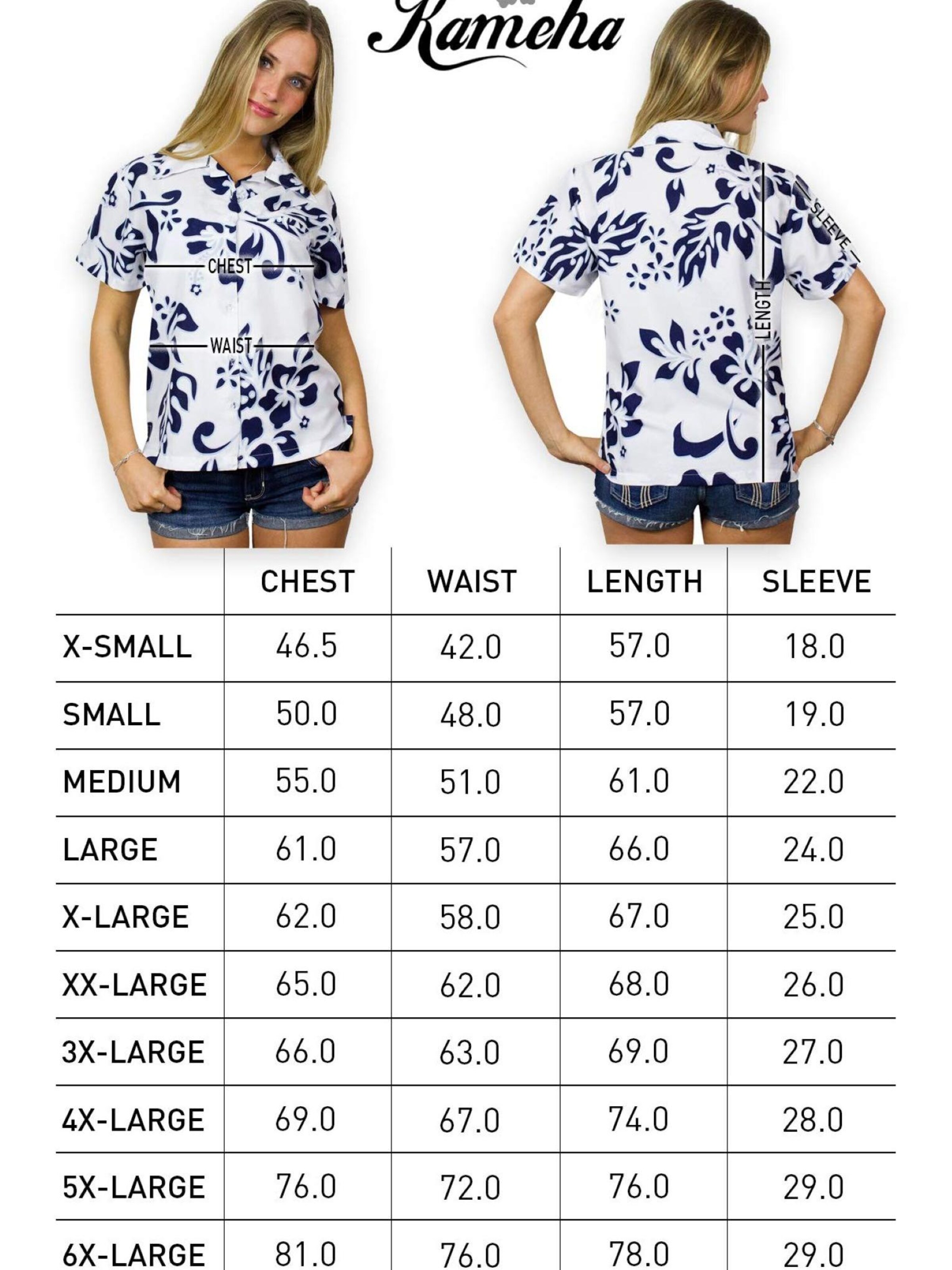 King Kameha Blouse 'Hibiscus White Line' in Blue