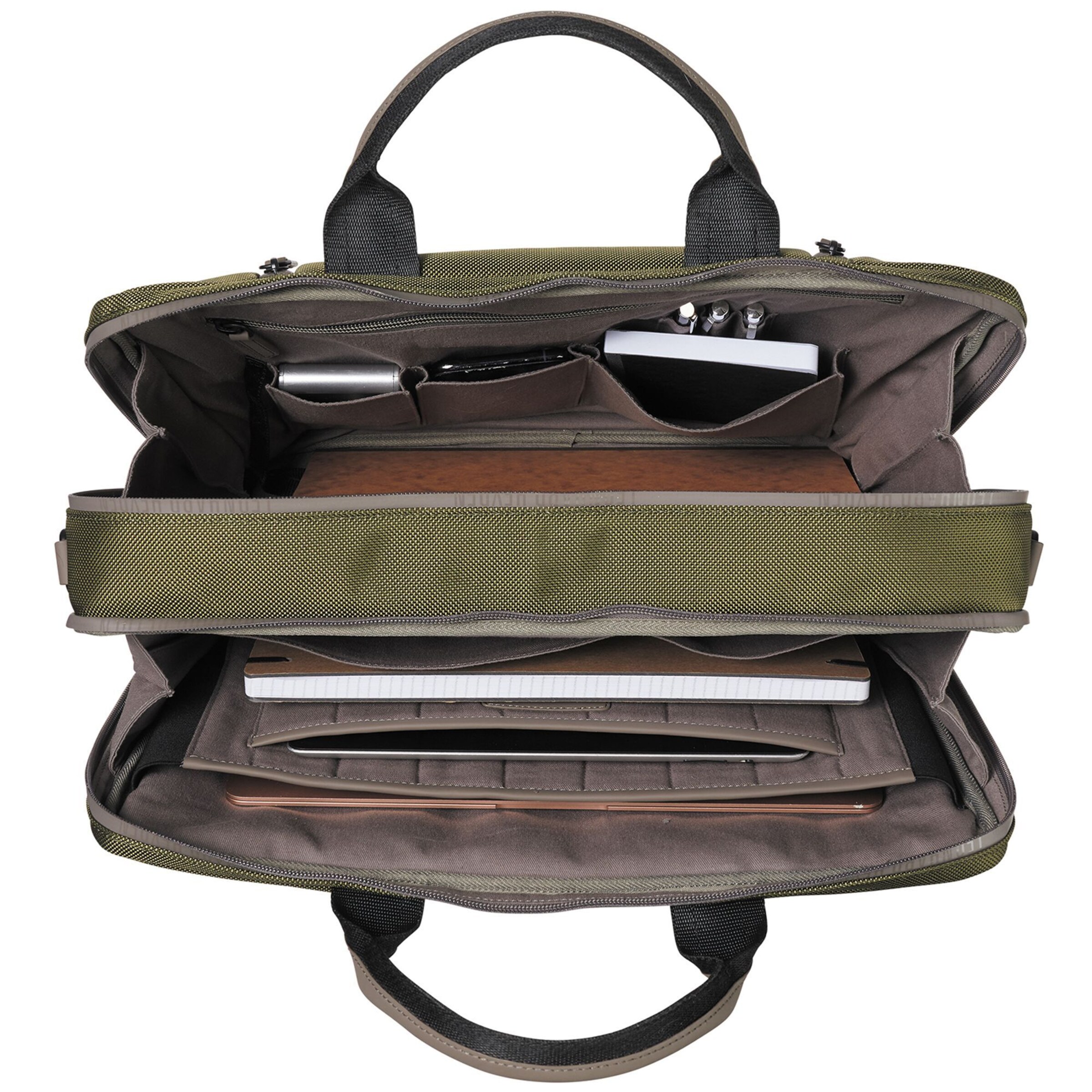 LEONHARD HEYDEN Document Bag 'Helsinki' in Green