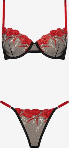 C&City T-Shirt BH-Set in Schwarz: Vorderseite