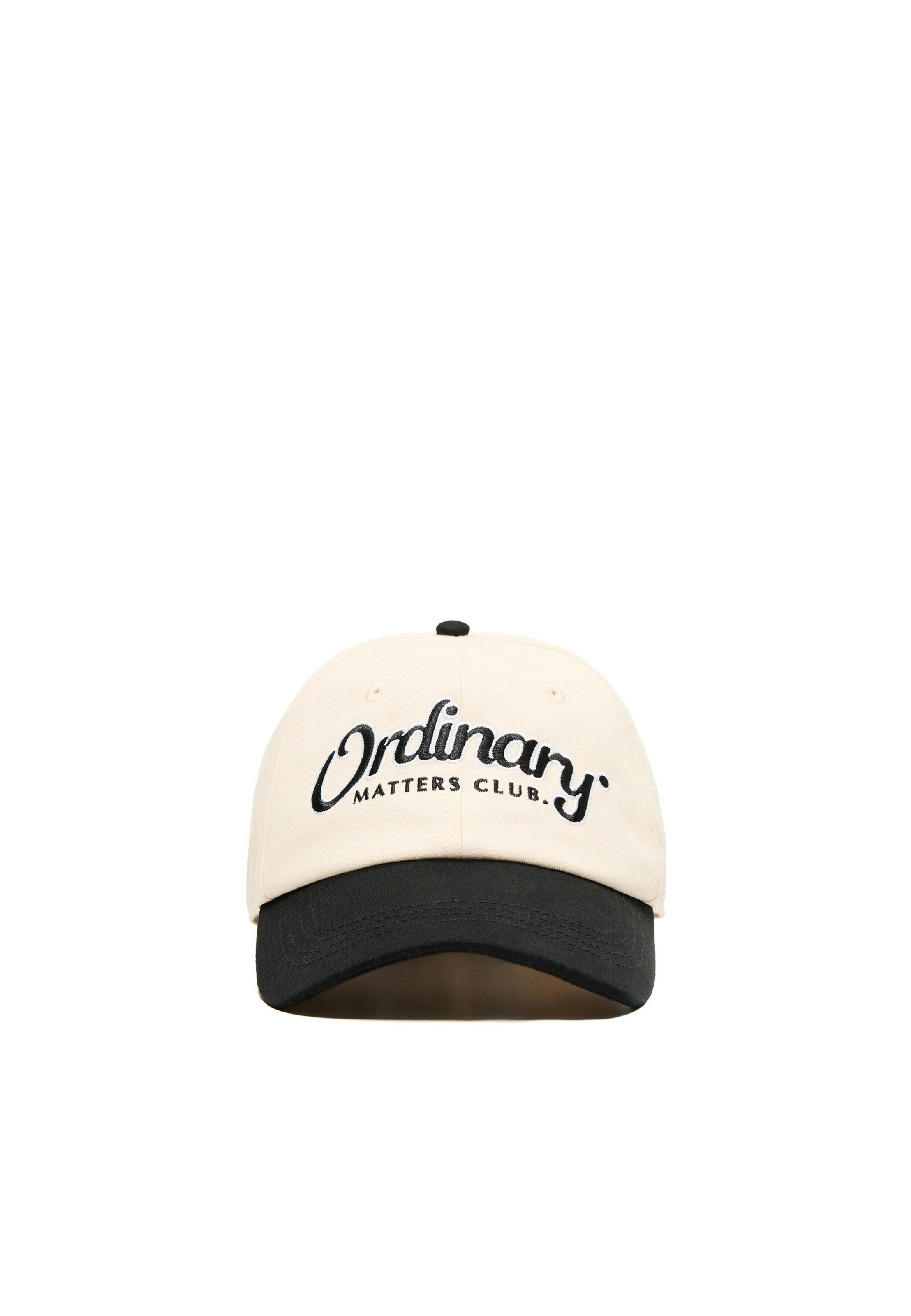 Bershka Kšiltovka 'ORDINARY' ve velikosti 55-60 - černá / bílá / offwhite, Produkt
