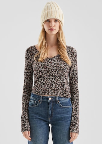 QS Shirt in Zwart: voorkant