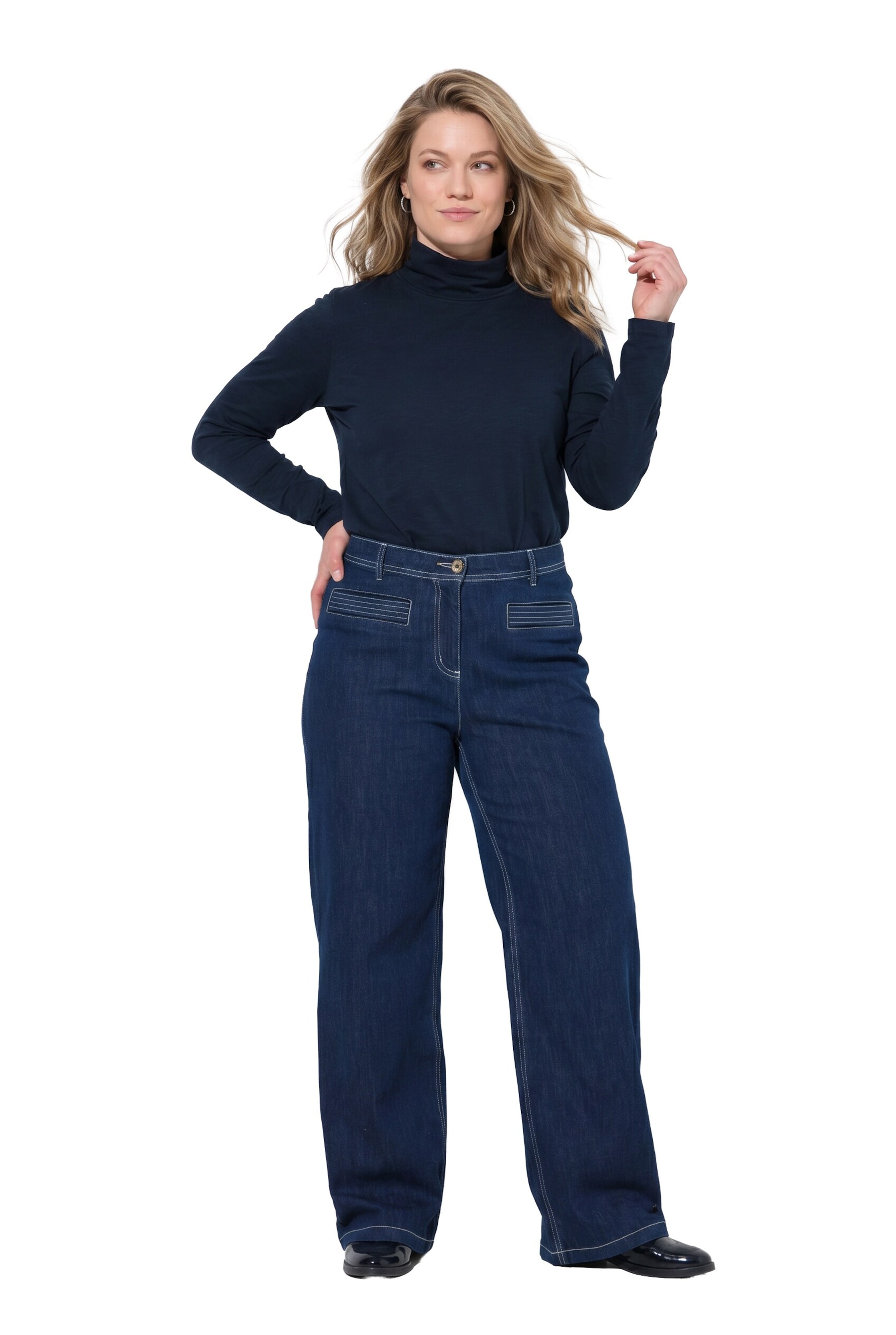 Ulla Popken Regular Jeans in Blauw: voorkant