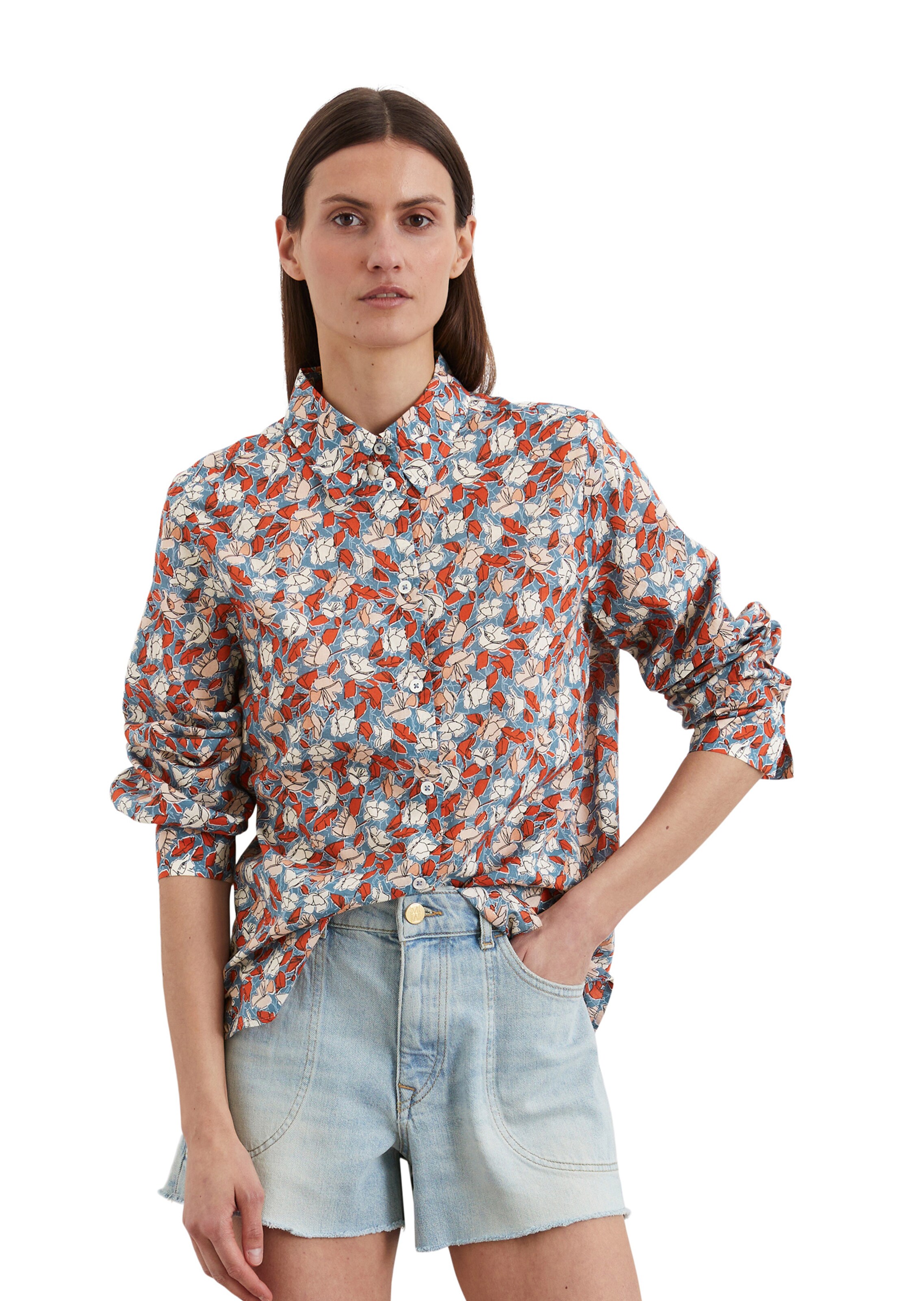 Marc O'Polo Bluse in Blau: Vorderseite