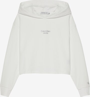 Sweat-shirt Calvin Klein Jeans en blanc : devant