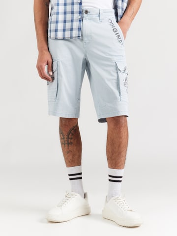 CAMP DAVID Regular Cargo Pants in Blue: front