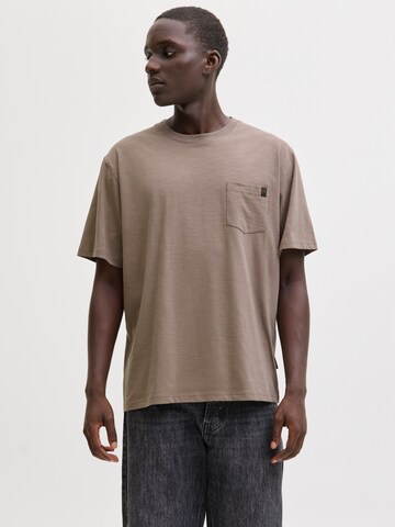 JACK & JONES T-Shirt 'JJEdover' in Braun: Vorderseite