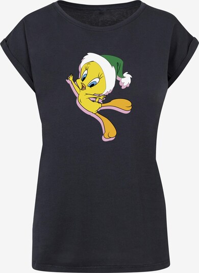 ABSOLUTE CULT Shirt 'Looney Tunes - Tweety Christmas Hat' in de kleur Nachtblauw / Lichtgeel / Groen / Wit, Productweergave