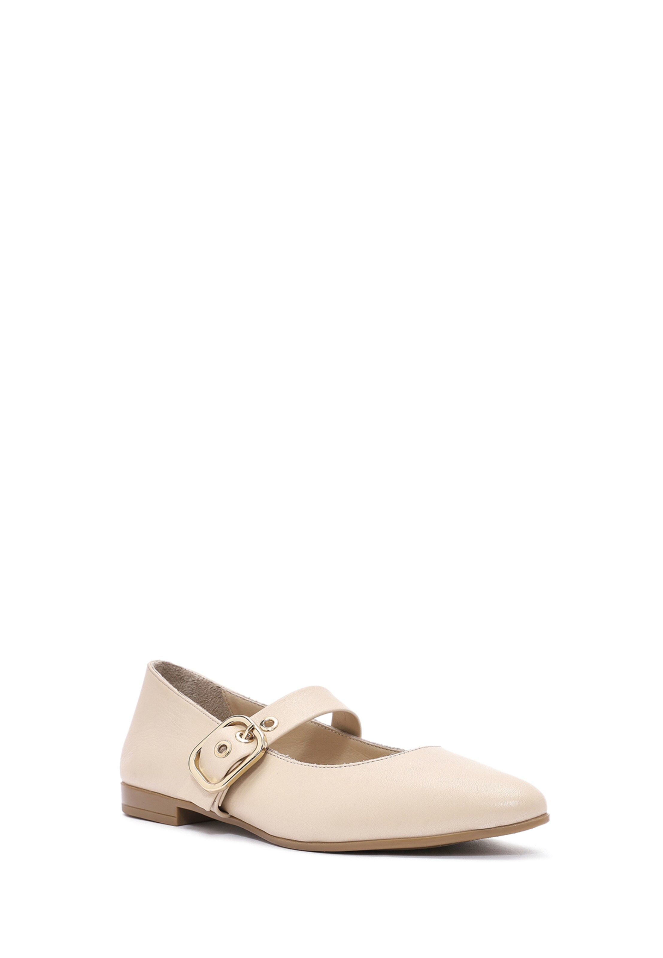 Derimod Ballet Flats with Strap in Beige