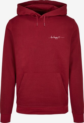 Merchcode Sweatshirt 'Be Happy' in Rood: voorkant