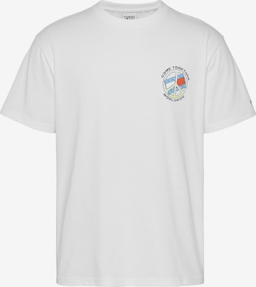 Tommy Jeans Shirt 'Together World Peace' in White: front