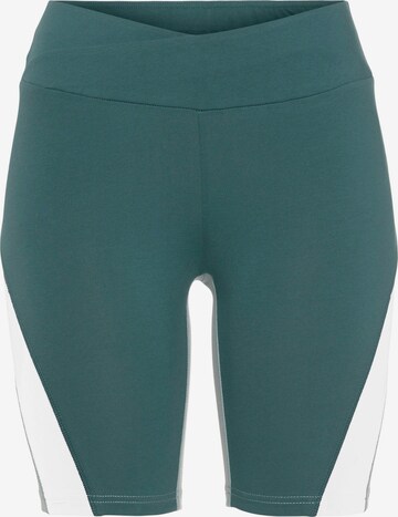 Skinny Pantalon de sport LASCANA ACTIVE en vert : devant