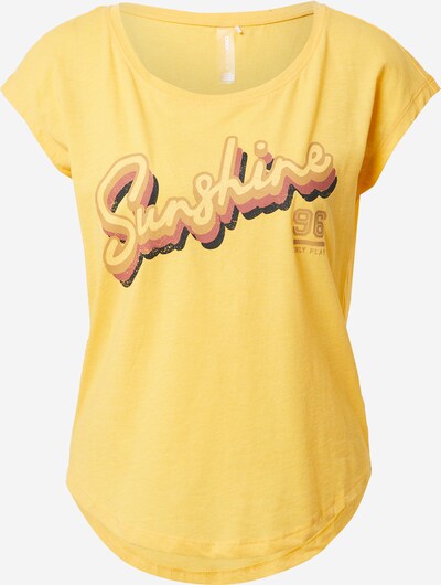 ONLY PLAY T-shirt fonctionnel 'MUNAY' en jaune / jaune d'or / saumon / noir, Vue avec produit