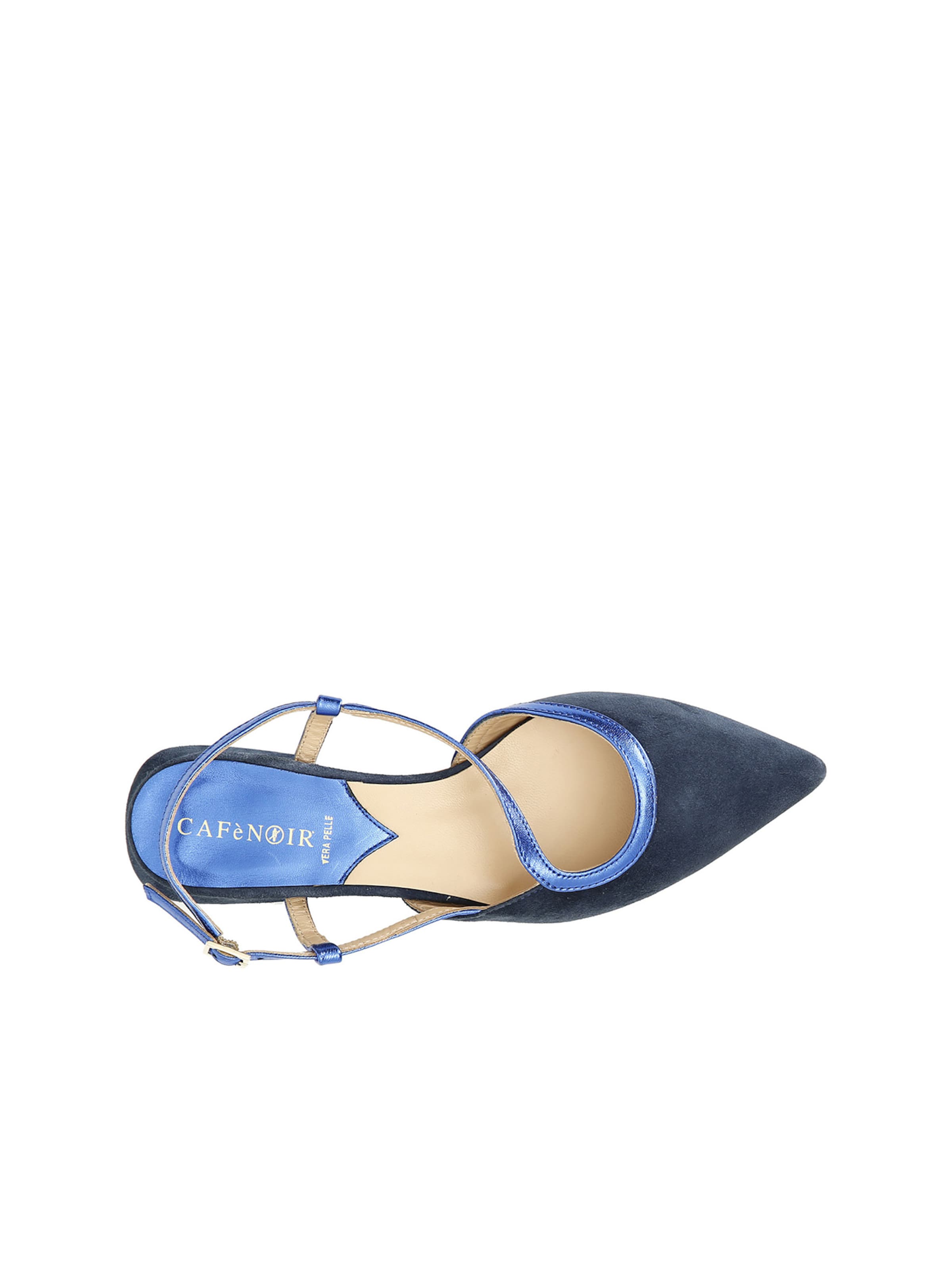 CAFè NOIR Ballerina met riempjes in Blauw