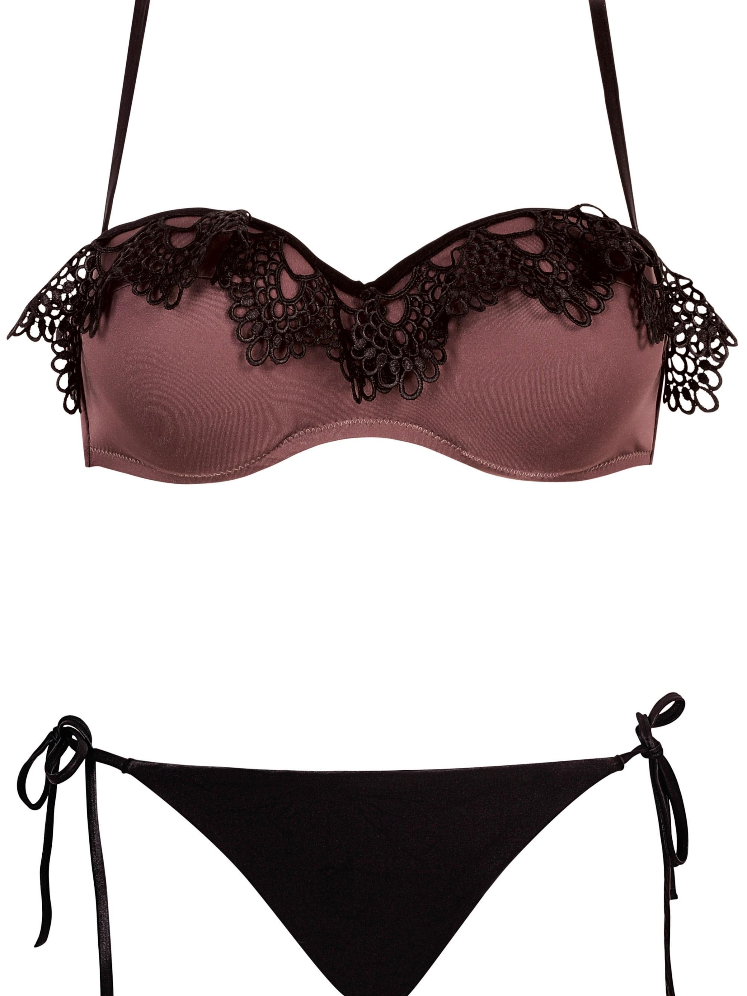 Lady Etna Push-up Swimsuit 'Malaga-35 066' in Brown: front