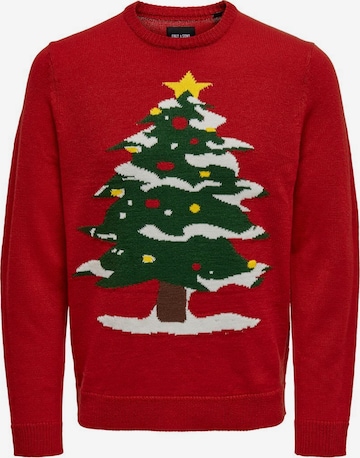 Pullover 'Xmas' di Only & Sons in rosso: frontale