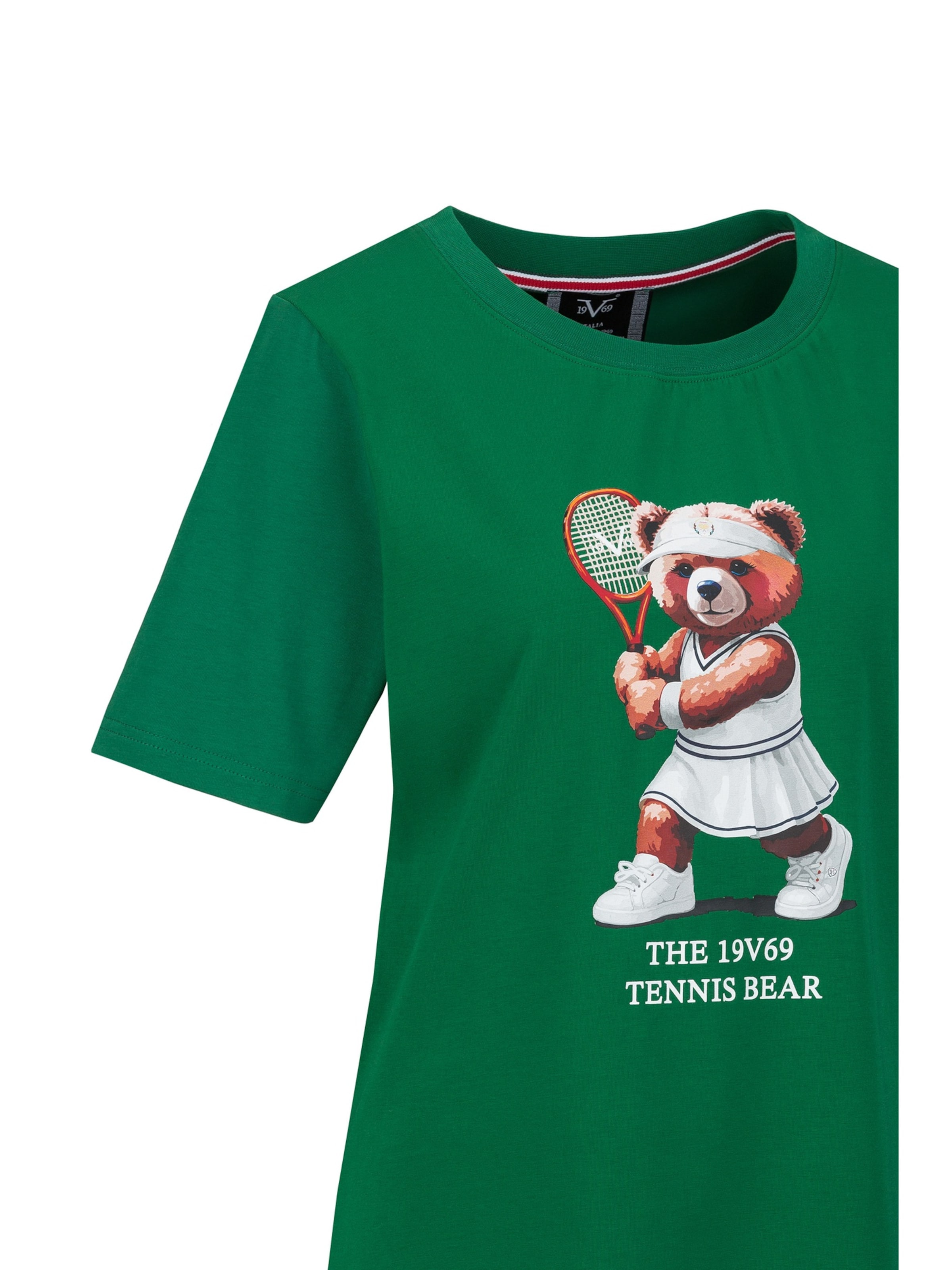 19V69 ITALIA Shirt 'TENNIS BEAR' in Groen