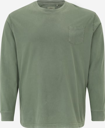 s.Oliver Men Big Sizes Shirt in Green: front