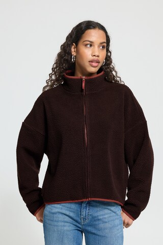 ICHI Fleece jas 'MONSI ' in Bruin: voorkant