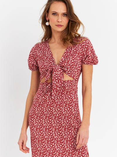 Cool & Sexy Vestido de verano en rojo fuego / negro / blanco, Vista del producto