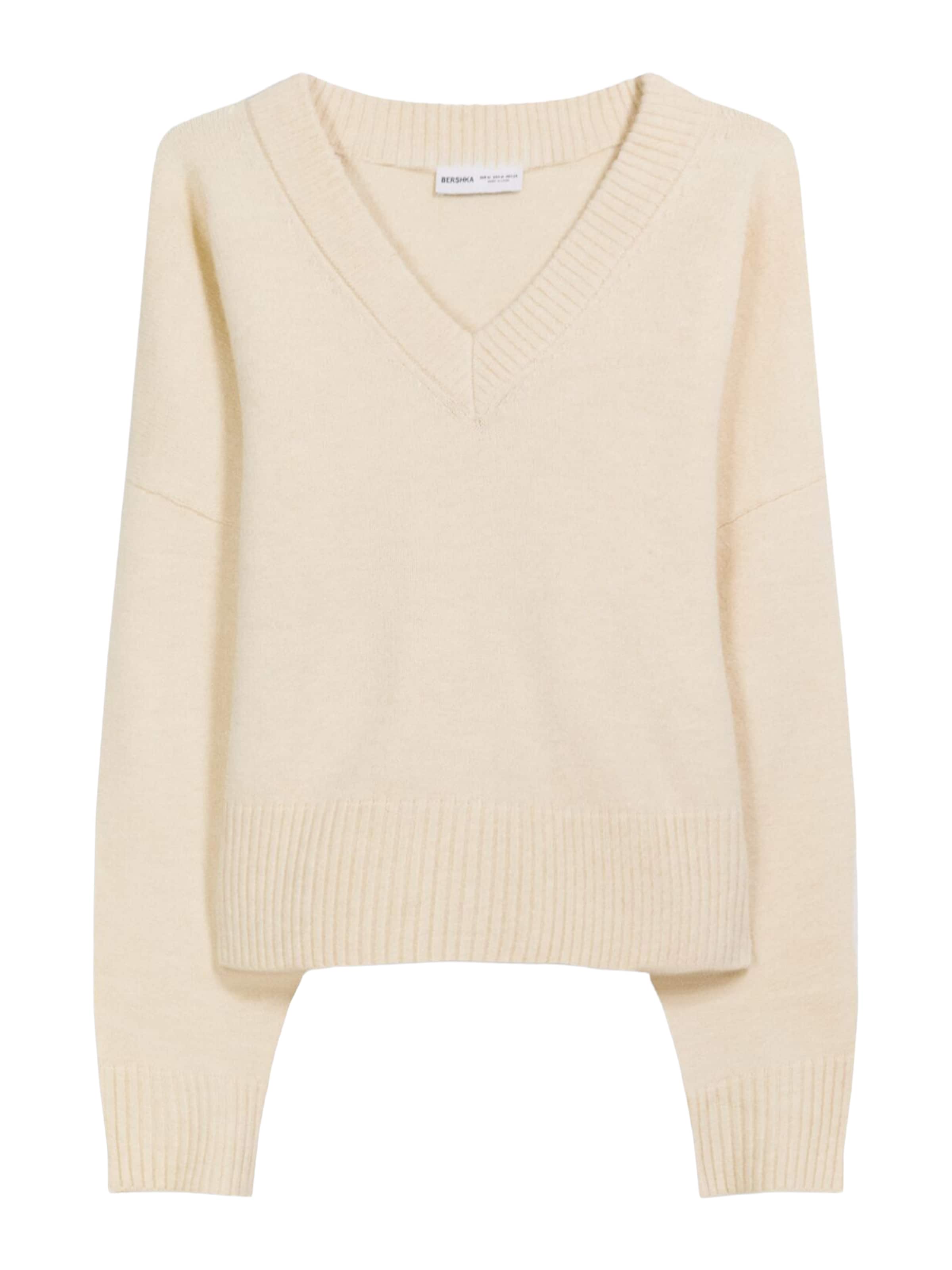 Pull-over Bershka en beige : devant