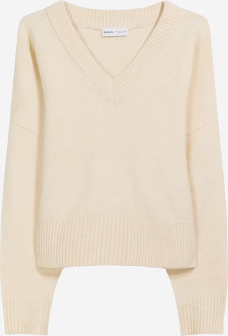 Pulover de la Bershka pe bej: față