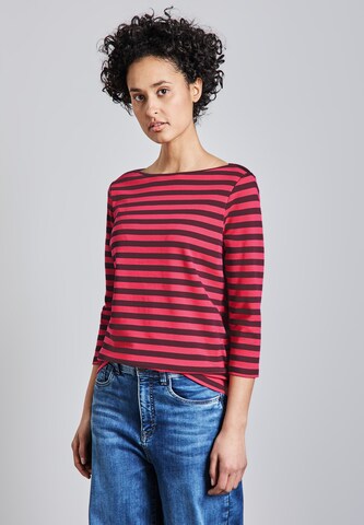 STREET ONE Gestreiftes Shirt in Rot: Vorderseite