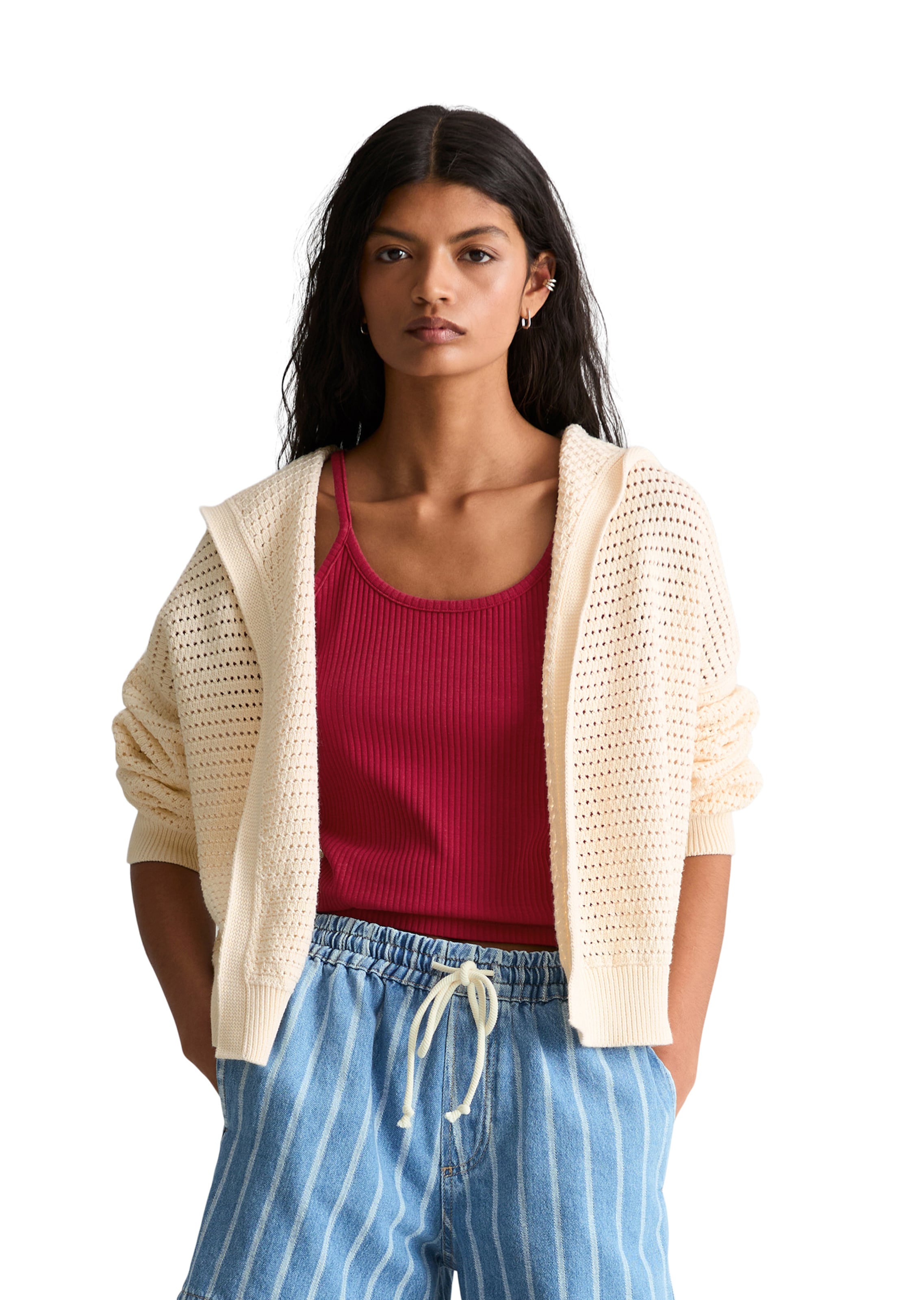 Cardigan Marc O'Polo DENIM en blanc : devant
