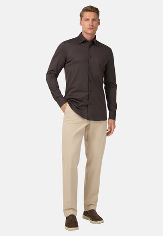 Boggi Milano Regular fit Overhemd in Bruin