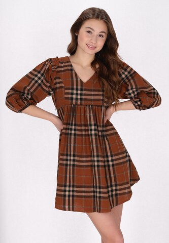 MYMO Dress in Brown: front