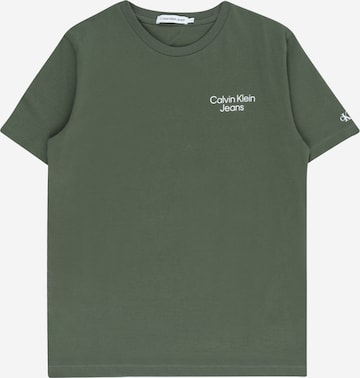 Calvin Klein Jeans قميص بلون أخضر: الأمام