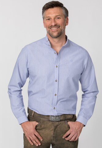 STOCKERPOINT Regular Fit Trachtenhemd 'Frederik' in Blau: Vorderseite