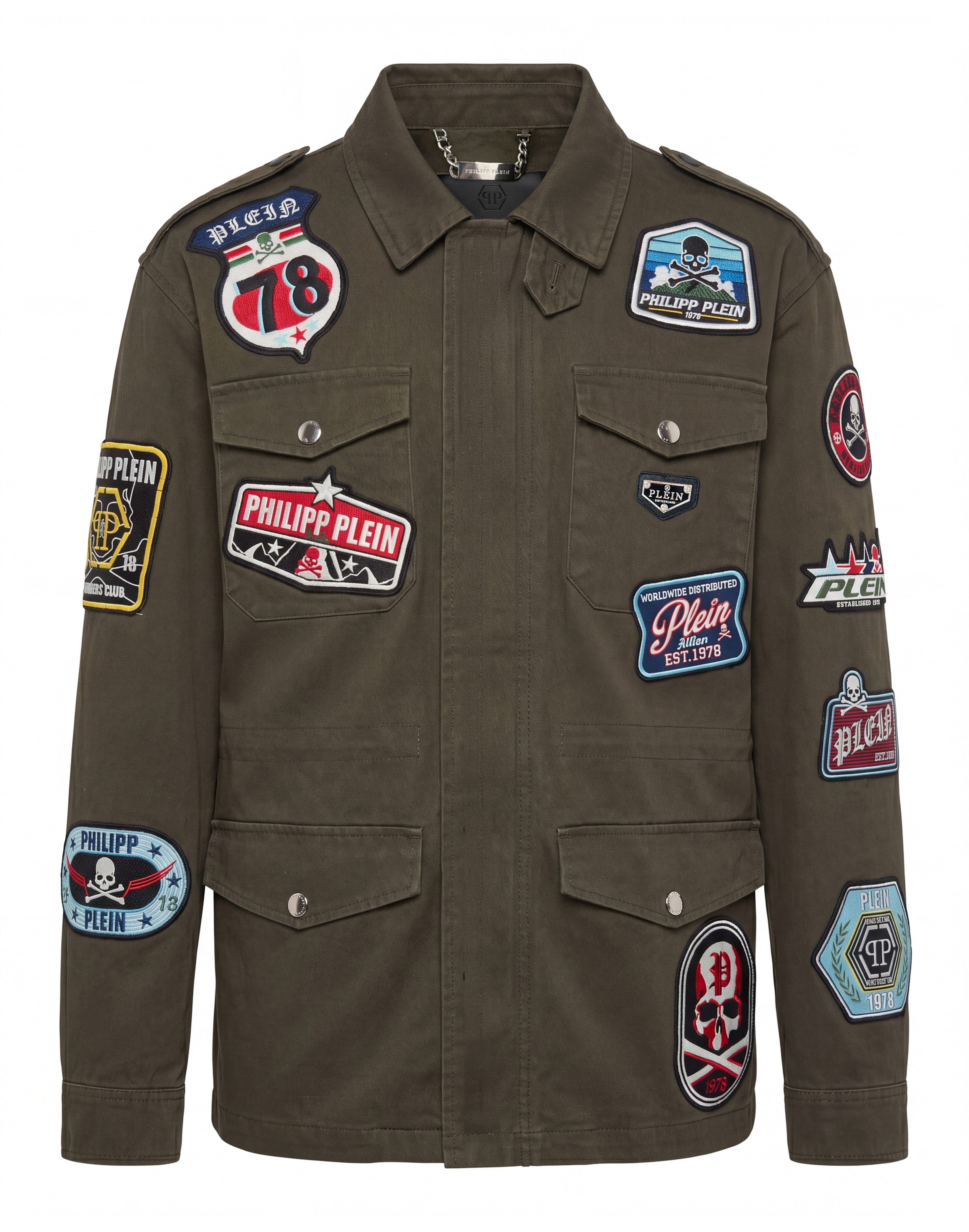 Giacca di mezza stagione 'Military' di Philipp Plein in verde: frontale