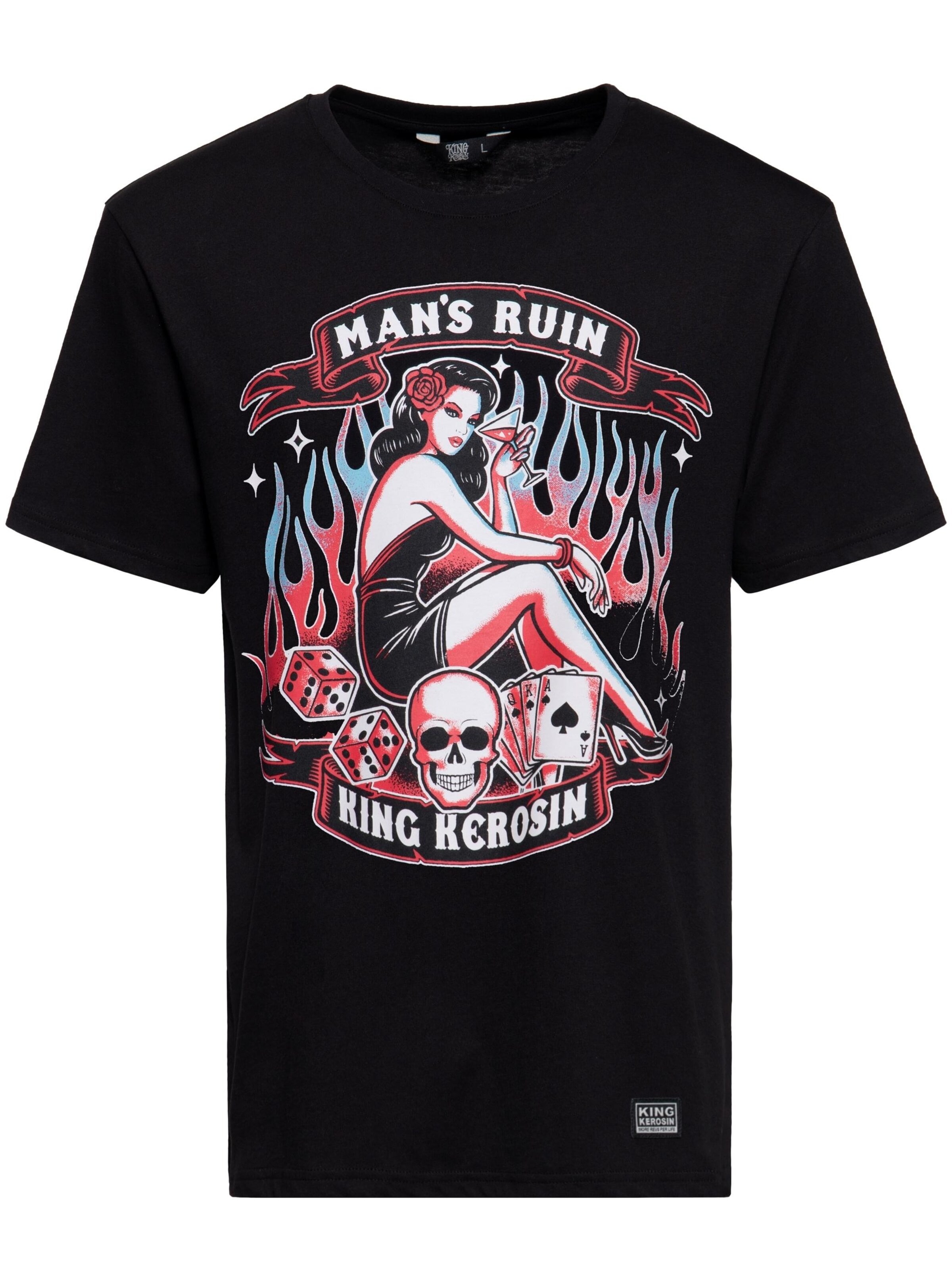 King Kerosin Shirt 'Man's Ruin'‌‌‌ in Schwarz: Vorderseite